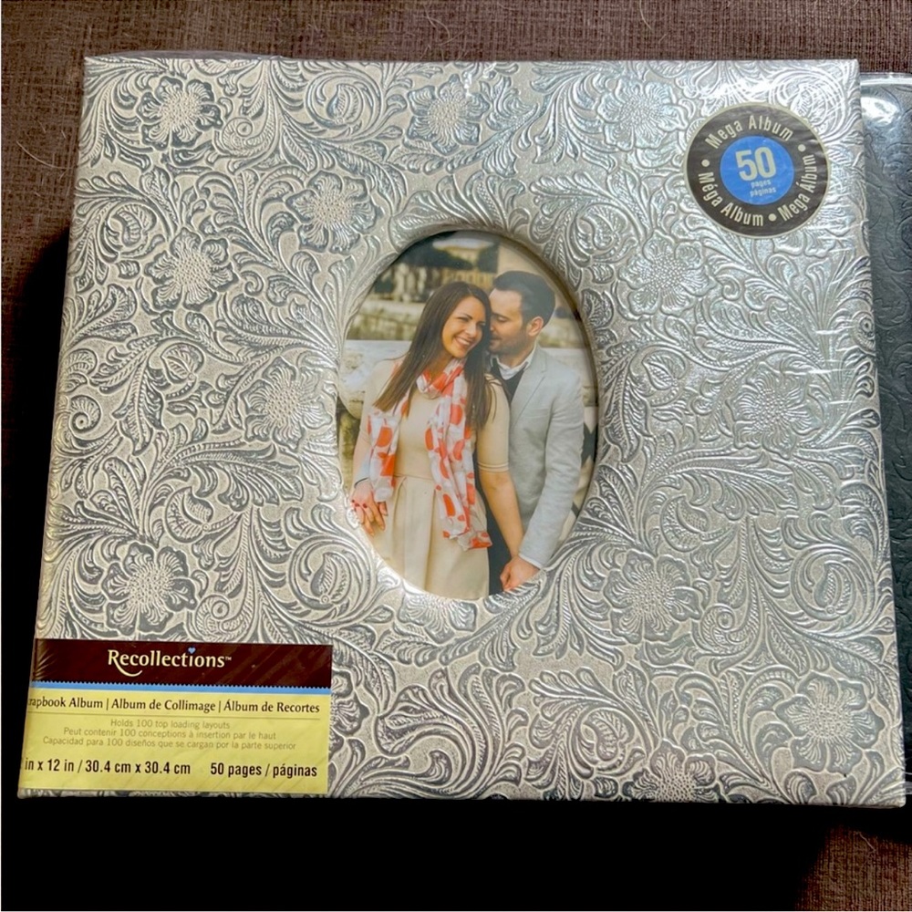 NEW Cream and Silver Floral 12x12 Scrapbook